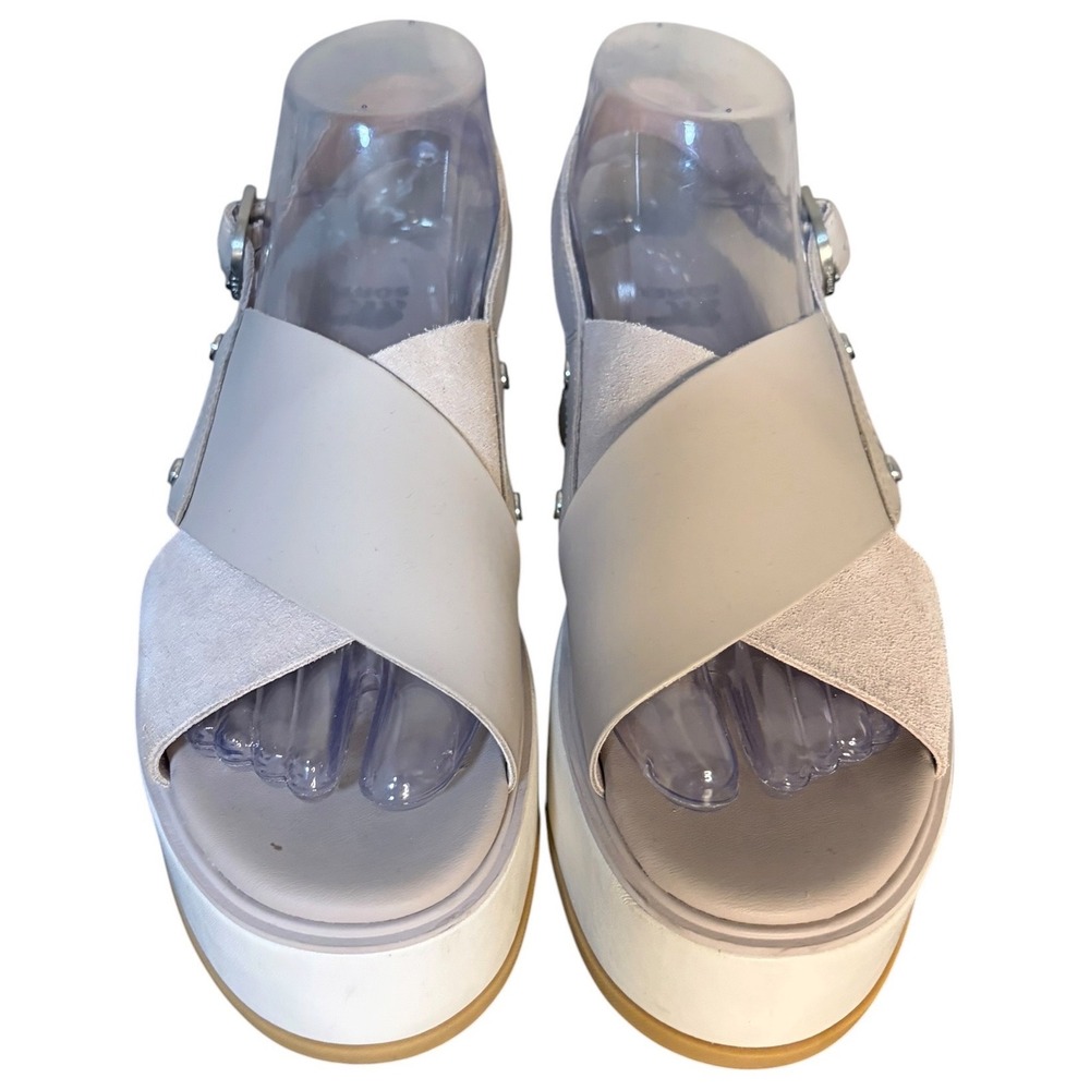 Sorel Beige Cameron Flatform Sandal Leather Suede Women's Size 7 - Picture 3 of 10